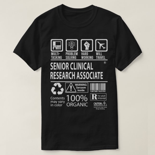 Senior Clinical Research Associate Multitasking Jo T-Shirt (Design vorne)