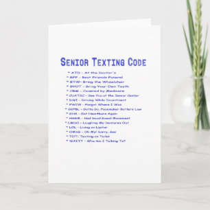 Senior-Code für Textnachrichten Karte