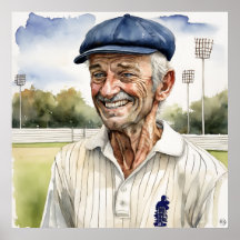 Senior Cricketer - Archiv Cricket Print