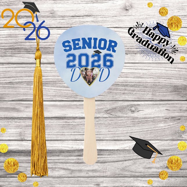 Senior Dad Class of 2026  Personalized Photo  Fächer (senior dad 2026 fan front)