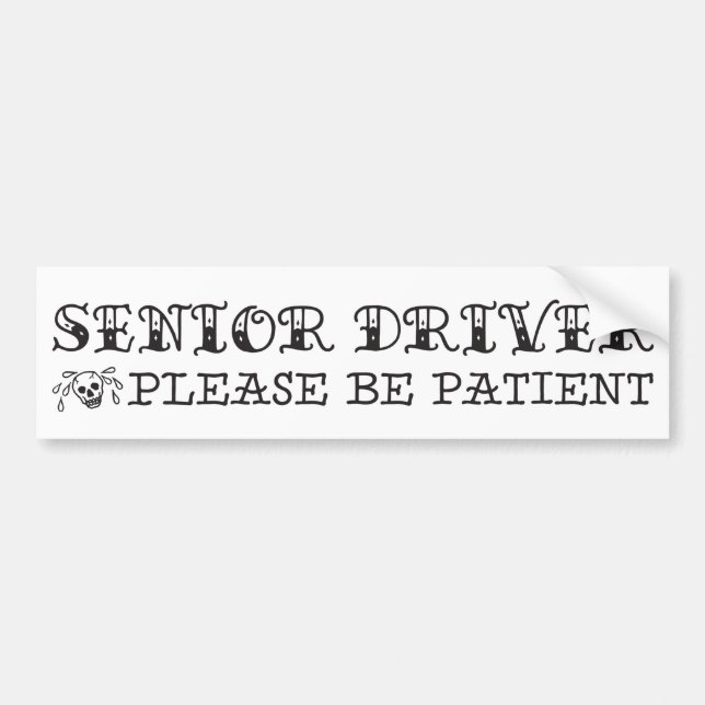 Senior Driver Tattoo Flash Art Style Sticker Umsch Autoaufkleber (Vorne)