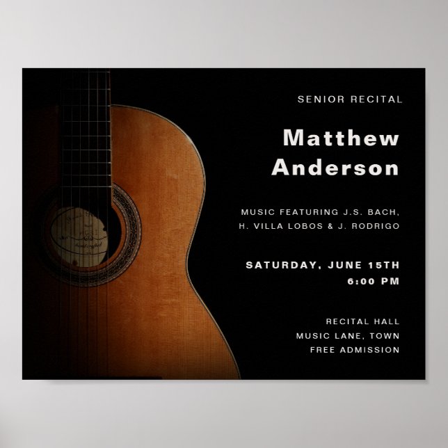 Senior Erwägungsgrund Gitarren Musik Konzert Moder Poster (Vorne)