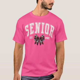 Senior Est 2025 Abschlussjahrgang 2025 Kariert Sen T-Shirt
