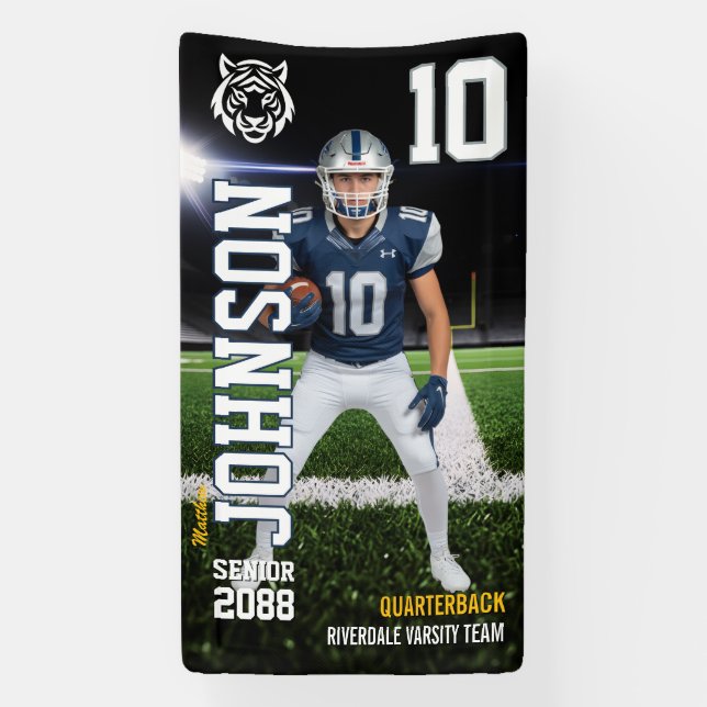 Senior Football Homecoming Game Custom Player Banner (Vertikal)