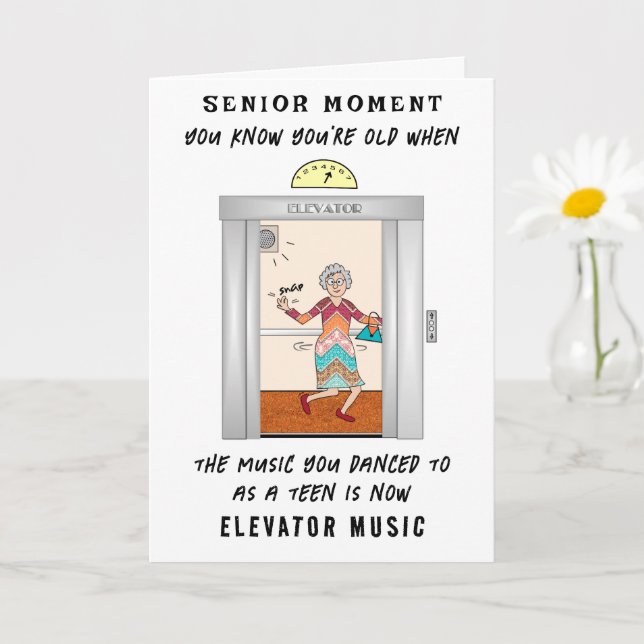 Senior Funny Flashback Ajouter une carte d'anniver (Petite plante)