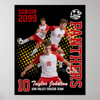 Senior-Fußballspieler Individuelle Fotocollage Rot