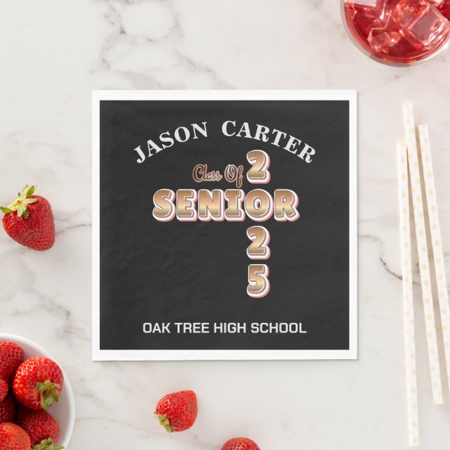 Senior Graduate Class of 2025 Graduation Party Serviette (Beispiel)