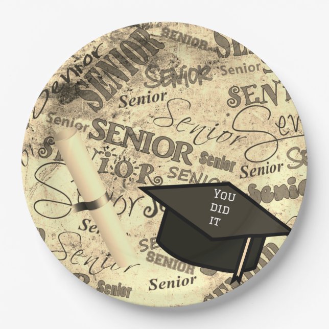 Senior Graduation Paper Plates Pappteller (Vorderseite)
