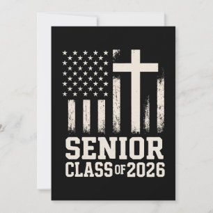 Senior-Klasse 2026 Kreuzflagge USA Einladung