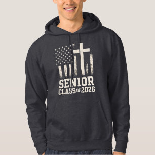 Senior-Klasse 2026 Kreuzflagge USA Hoodie