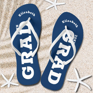 Senior-Klasse in Blau und Weiß Abschluss Flip Flops