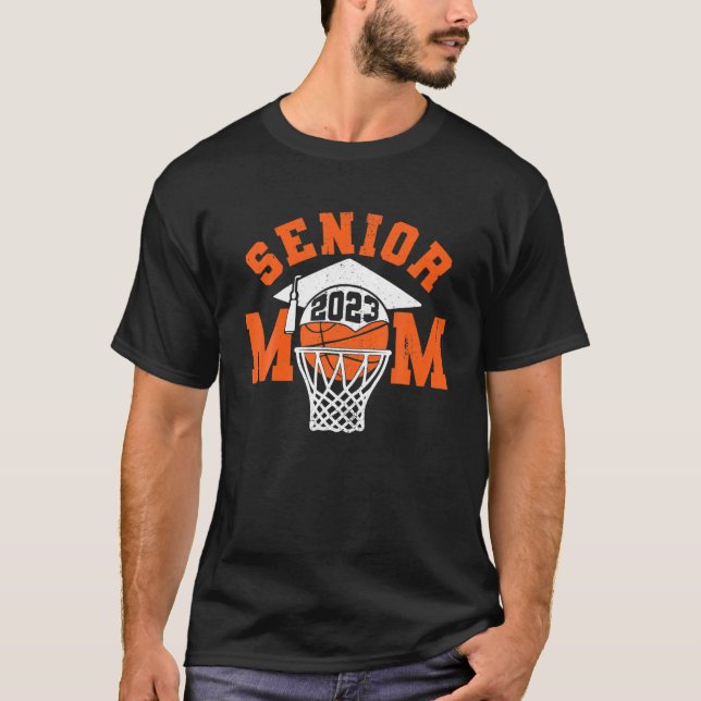 Senior Mama 2023 Basketballklasse 2023 Absolvent T-Shirt (Vorderseite)