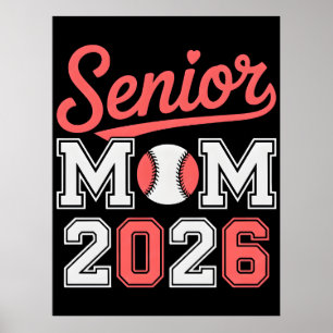 Senior Mama 2026 Baseball Stolz Familie Sportshirt Poster