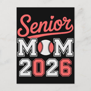 Senior Mama 2026 Baseball Stolz Familie Sportshirt Postkarte
