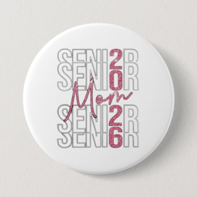 ✨ Senior Mama 2026 Glitzer Design Button (Vorderseite)