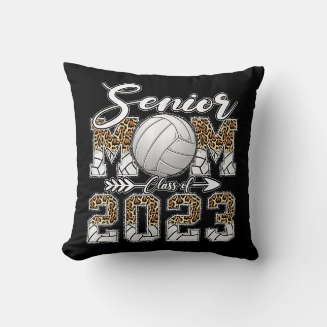 Senior Mama Class of Volleyball Mama Abschluss Leo Kissen (Vorderseite)