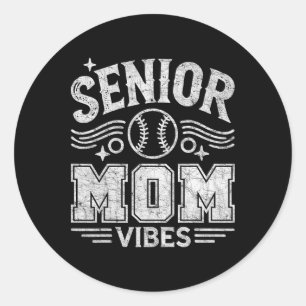 Senior Mama Vibes Runder Aufkleber