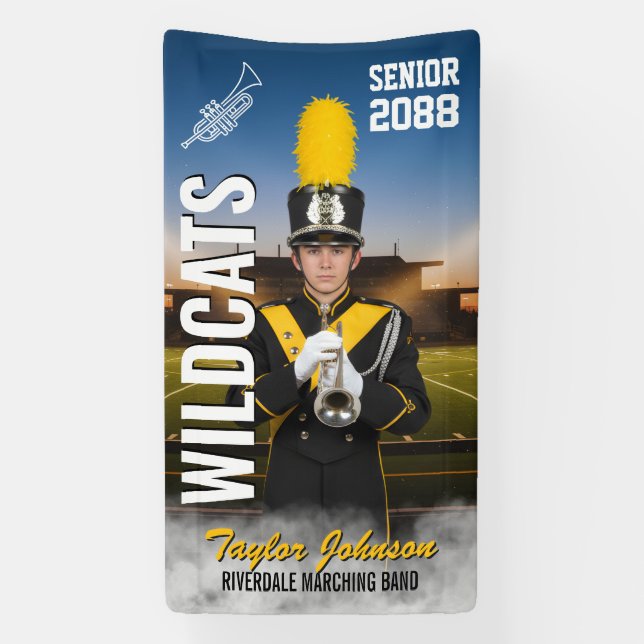 Senior Marching Band Team Custom Sports Photo Banner (Vertikal)