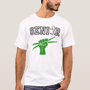 Senior-Marschband mit grünen Drumsticks T-Shirt