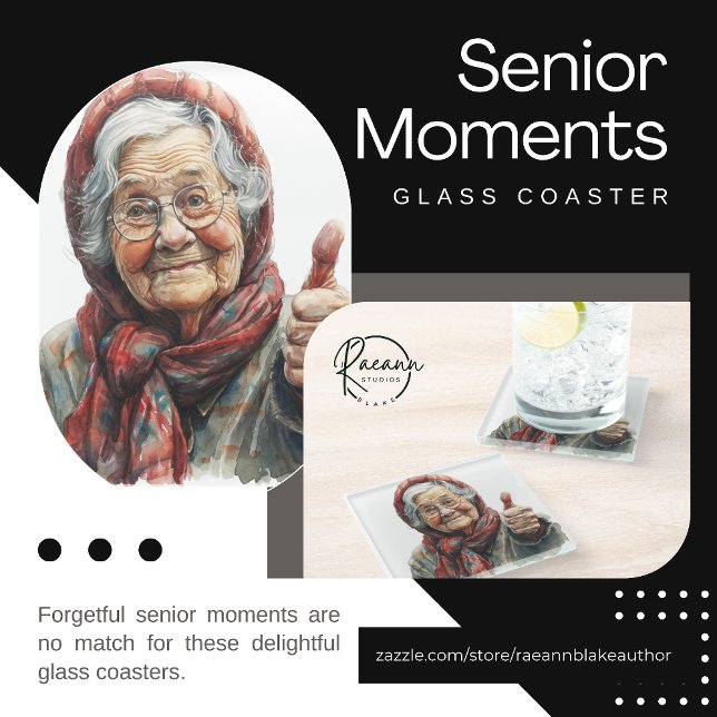 Senior Moments Glass Untersetzer (Von Creator hochgeladen)