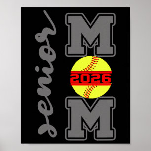 Senior-Mutter 2026 Softll-Athletin Stolzer Elternt Poster