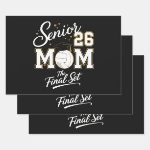 Senior-Mutter Abschlussklasse 2026 Volleyball Geschenkpapier Set