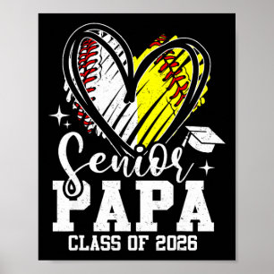 Senior Papa Cl Von 2026 Baseball Softball Abschlus Poster