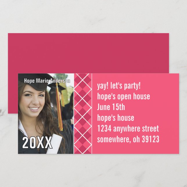 Senior Picture Class of 2026 Abschluss Foto Card (Vorne/Hinten)