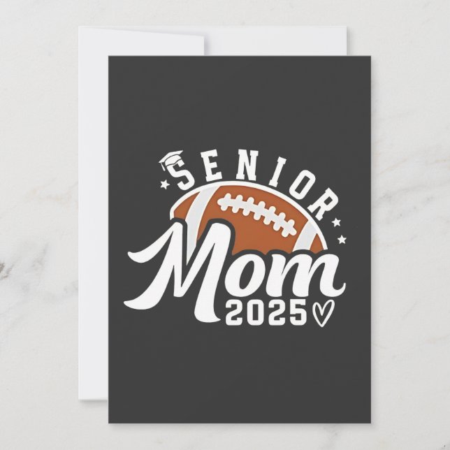Senior Proud Mama 2025 Fantasy Football Graduate Einladung (Vorderseite)