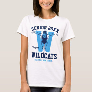 Senior-Schwimmteam individuell Schule Hochschule S T-Shirt