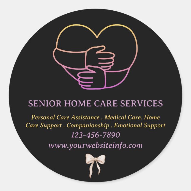 Senior Senior oder Zuhause Care Giver Runder Aufkleber (Vorderseite)