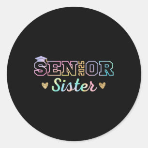 Senior Sister 2025 Senior 2025 Runder Aufkleber