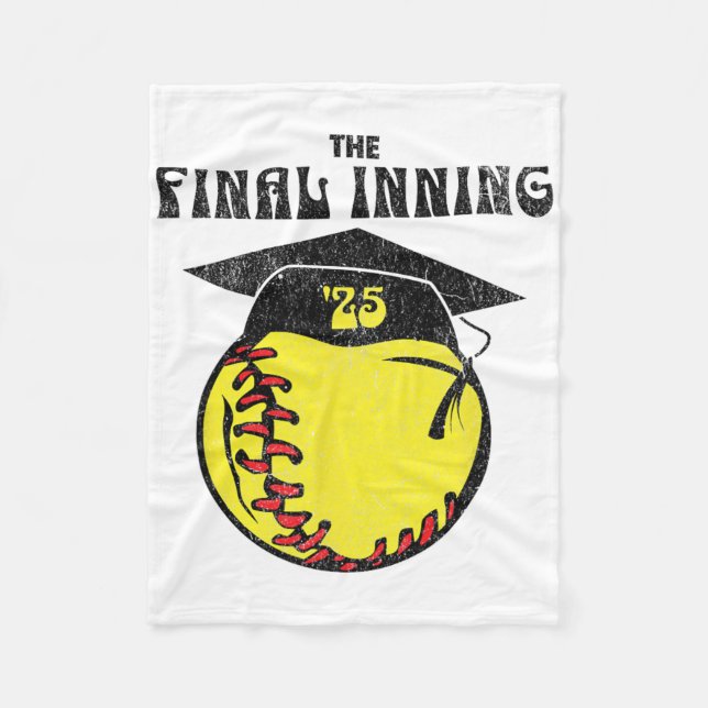 Senior Softll 2025 Das letzte Inning Distressed Gr Fleecedecke (Vorderseite)