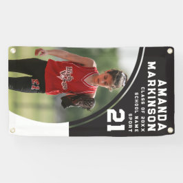 Senior Sport Black and White Outdoor Banner