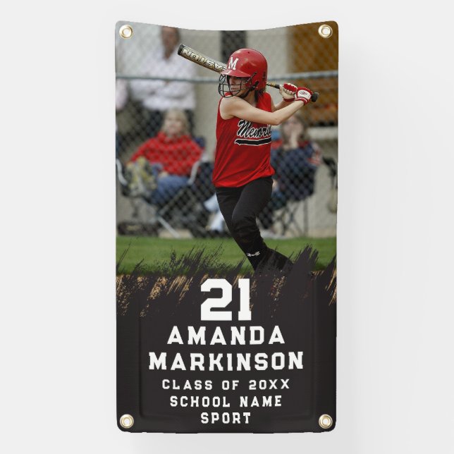 Senior Sport Black Torn Outdoor Banner (Vertikal)