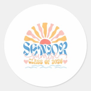 Senior Sunrise 2026 Boho Colorful High School Jeni Runder Aufkleber