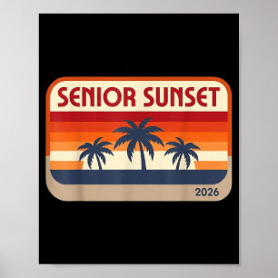 Senior Sunset Retro-Abschluss Cl 2026 Grafik 3 Poster