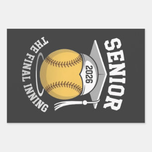 Senior the Final Inning 2026 Softball Abschluss Geschenkpapier Set
