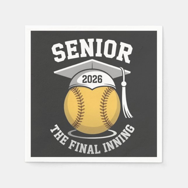 Senior the Final Inning 2026 Softball Abschluss Serviette (Vorderseite)