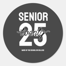 Senior twenty 25 Graduation gift Runder Aufkleber