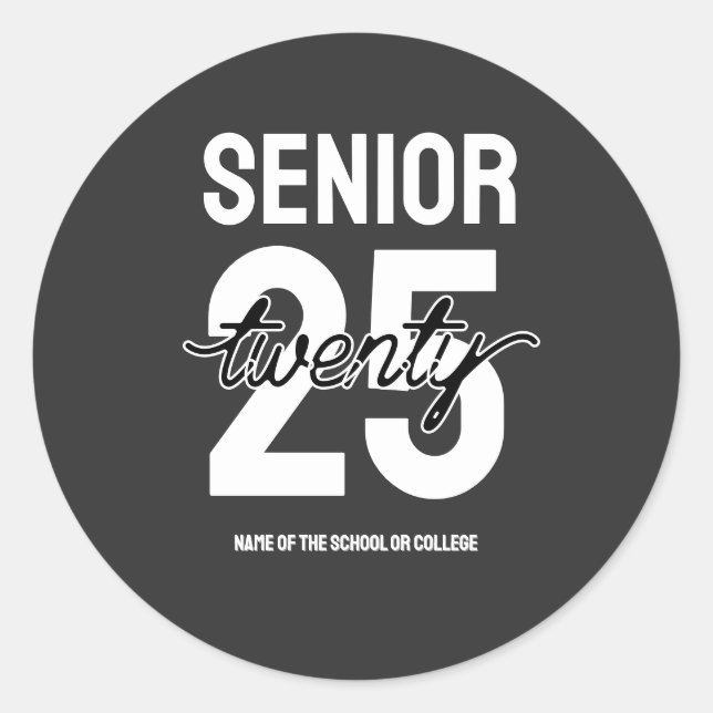 Senior twenty 25 Graduation gift Runder Aufkleber (Vorderseite)