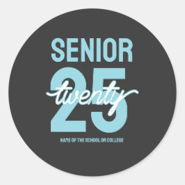 Senior twenty 25 Graduation gift Runder Aufkleber