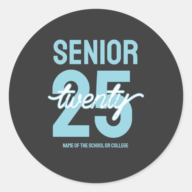 Senior twenty 25 Graduation gift Runder Aufkleber (Vorderseite)