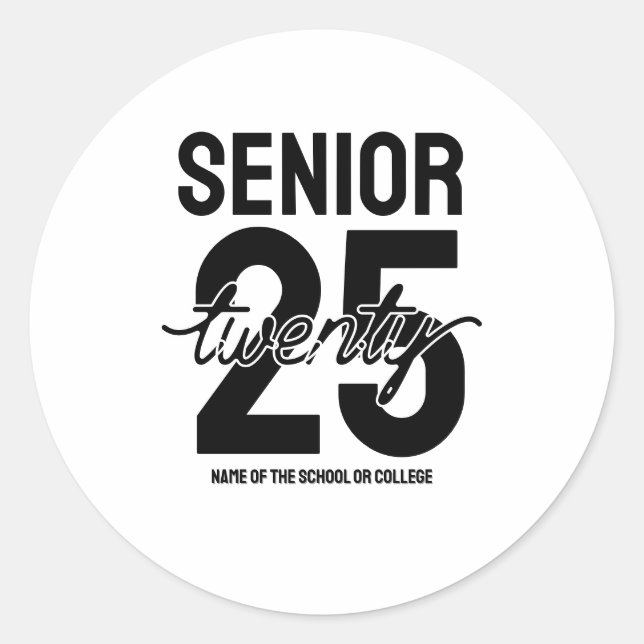 Senior twenty 25 Graduation gift Runder Aufkleber (Vorderseite)