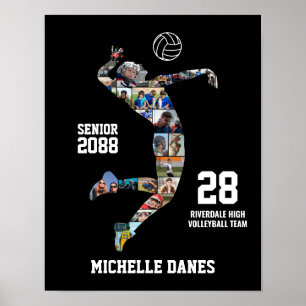 Senior Volleyball-Mannschaft Individuelle Sportfot Poster