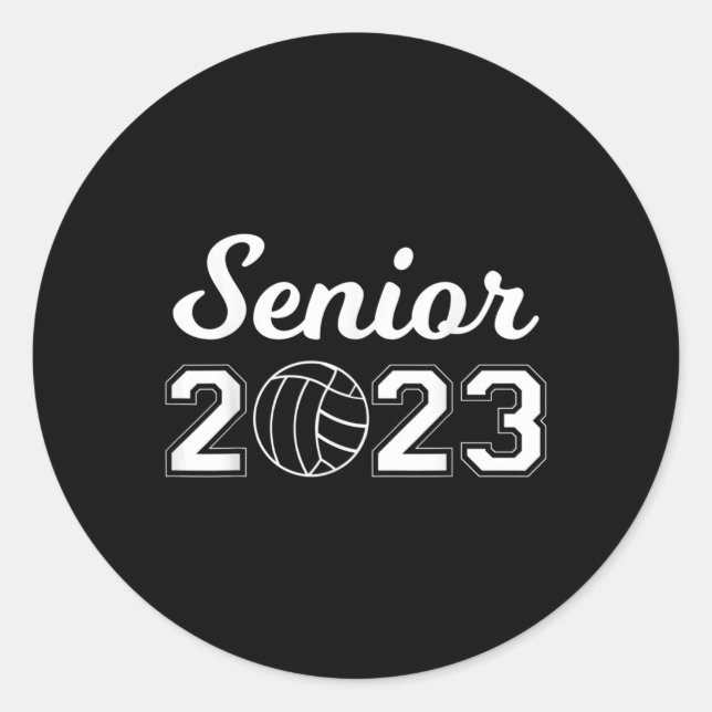 Senior Volleyball Runder Aufkleber (Vorderseite)