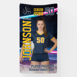Senior Volleyball Team Customized Portrait Photo Banner