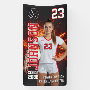 Senior Volleyballspieler Sportfoto vertikal Banner