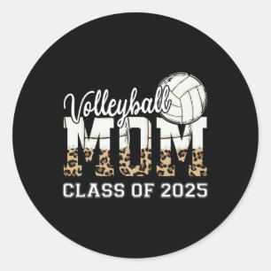 Senior Volleyll Mama Cl of 2025 Abschluss Graduate Runder Aufkleber