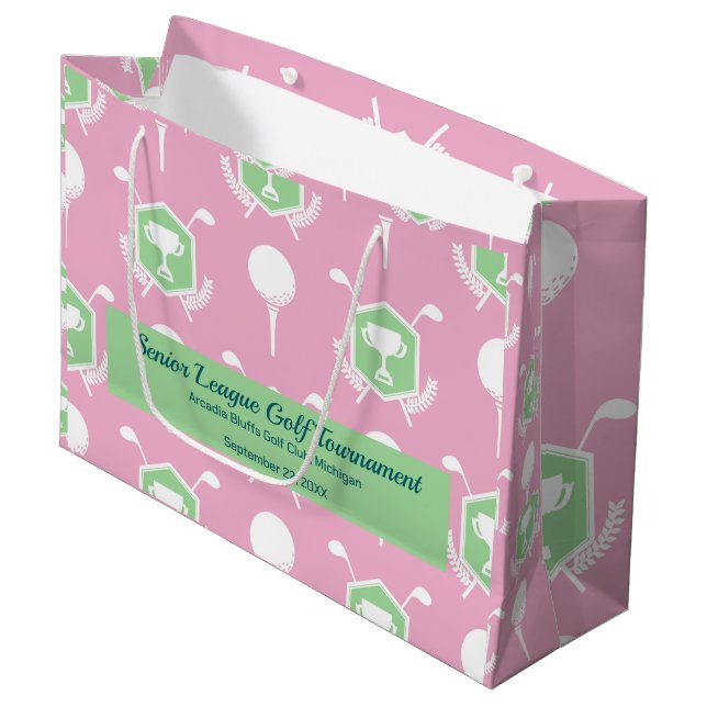 Senior Women's Golf League Party Große Geschenktüte (Vorderseite Schrägansicht)